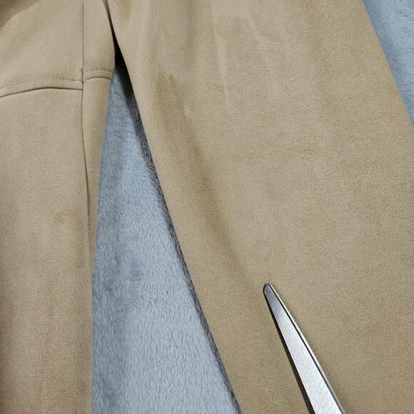 Luii Jacket Womens Small Tan Beige Draped Waterfall Faux Suede Cardigan Coat - Picture 11 of 14